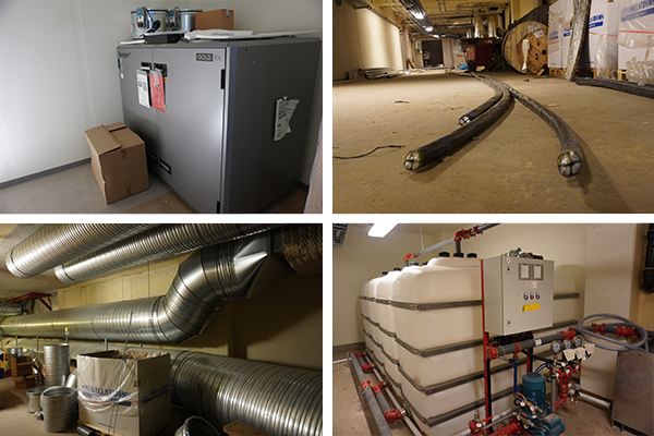 Luftbehandlingsaggregat, elkablar, ventilationssystem, tankar