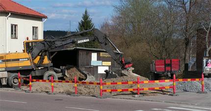 Grävmaskin i arbete