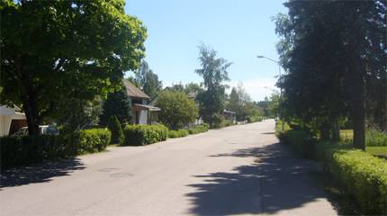 Vy över villaområde