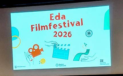 Filmduk med illustrationer och text: Eda Filmfestival 2026