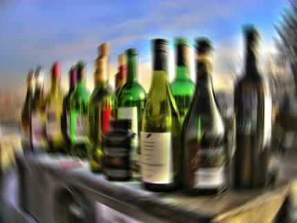 Flaskor med alkohol