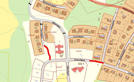 Karta avstängning väg Sköttviken, Åmotfors