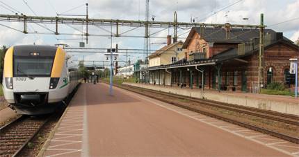 Tåg på stationen i Charlottenberg